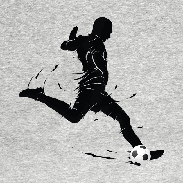 Soccer Player Kicking Soccer Ball Sports by letnothingstopyou